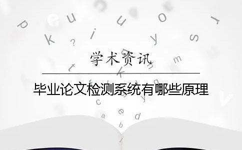 畢業(yè)論文檢測(cè)系統(tǒng)有哪些原理