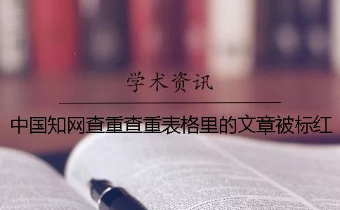 中國知網(wǎng)查重查重表格里的文章被標紅了咋樣修改？