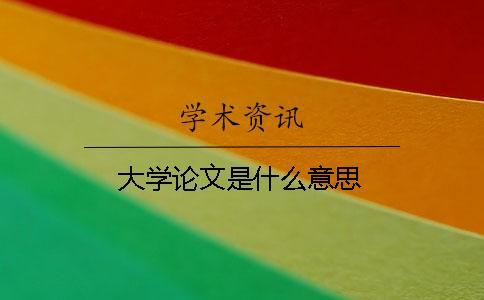 大學論文是什么意思