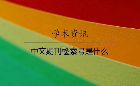 中文期刊檢索號(hào)是什么