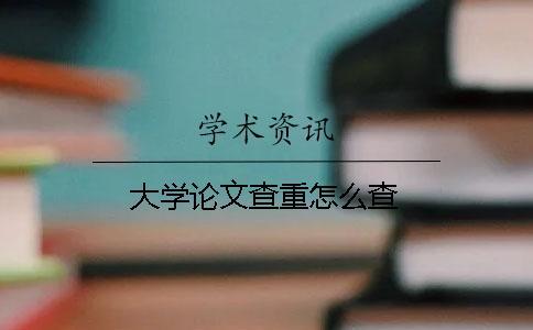 大學論文查重怎么查