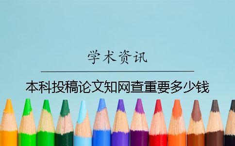本科投稿論文知網查重要多少錢