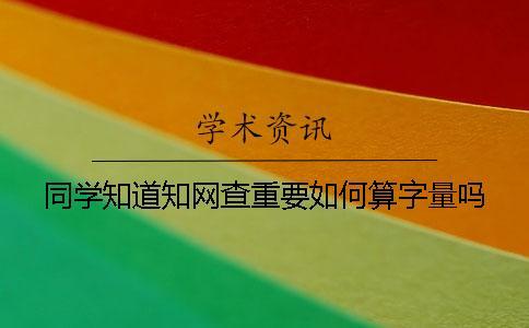 同學知道知網查重要如何算字量嗎？